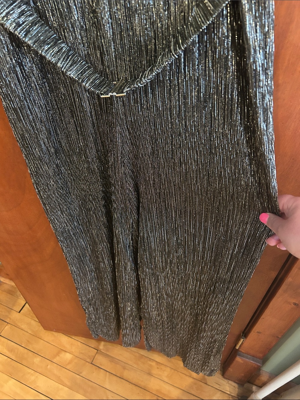 Halogen metallic belted jumpsuit size XL - Picture 5 of 5